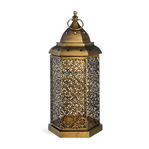 Laiton Antique Lanterne Ramadan Décoratif Photophore Bougeoir En Gros Style Arabe Lanternes En Métal Pièce Maîtresse Objet D'affichage - Product Image 1