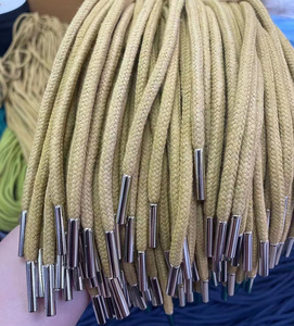 Custom Printed Shoe <b>Laces</b> Cord Lanyard Strings <b>Elastic</b> Band Custom Cotton Braid Drawstring Cord With Tips Colored Cotton - Product Image 4