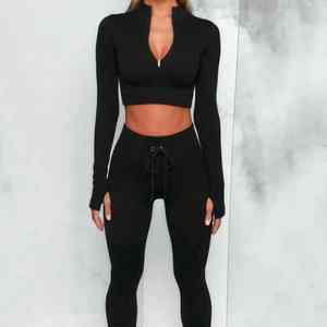 Conjuntos de yoga y fitness para mujer al por mayor, de secado rápido, transpirables, con cordón ajustable, ropa de gimnasio, conjunto deportivo para correr y yoga para mujer - Product Image 6