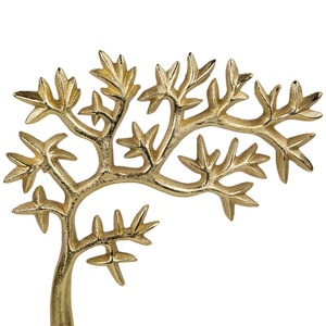Luxury Gold Tree of Life Candle Holder Metal Botanical <b>Tealight</b> Stand on Mango Wood Base Elegant Nature-Inspired Home Decor - Product Image 2
