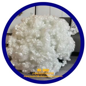 เส้นใยโพลีเอสเตอร์รีไซเคิลคุณภาพสูง 15D HCS สีขาว แบบกลวง ซิลิโคนิซ์  สำหรับวัสดุยัดไส้ - Product Image 3