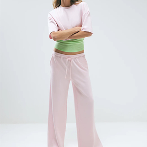 Conjunto de Pijama para Mujer, Manga Corta, Top Corto y Pantalones Largos, Dos Piezas, Ropa de Dormir Informal, Ropa de Casa Suave - Product Image 3