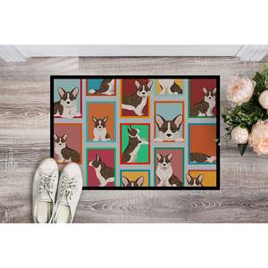 Brindle Cardigan Corgi Doormat Non-Slip Washable Low Pile <b>Indoor</b>/Outdoor Entryway Rug 24H X 36W Front <b>Door</b> <b>Mat</b> - Product Image 2