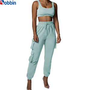 Conjunto Deportivo de Verano para Mujer, Estilo Hip Hop, 2 Piezas, Ecológico, Pantalones Cargo, Venta Caliente, Personalizado, de Alta Calidad - Product Image 2
