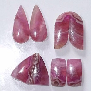 Paire de cabochons en calcite rose cobalt de haute qualité, pierres précieuses semi-précieuses en quartz naturel de haute pureté, en vrac - Product Image 4