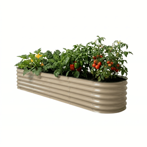 Jardinera Metálica Elevada Personalizada, Caja de Cultivo Ovalada de Acero Corrugado para Jardín, para Vegetales, GB027 - Product Image 1