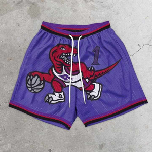 Shorts de basketball athlétiques respirants avec logo d'équipe personnalisé, 100 % polyester, taille haute, séchage rapide, légers, pour le sport - Product Image 2