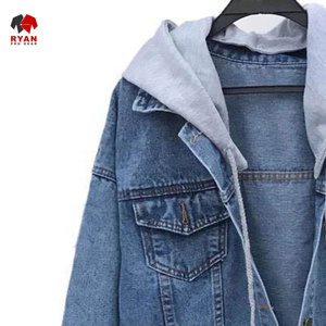 Veste en jean personnalisée Ryan Pro Gear pour hommes avec logo personnalisé, design ODM, col à capuche - Product Image 3