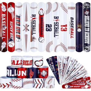 48 Pulseras Deportivas con Diseño de Béisbol, Pulseras de Cierre a Presión para Premios Escolares y Recuerdos de Fiesta, Regalos de Cumpleaños - Product Image 1