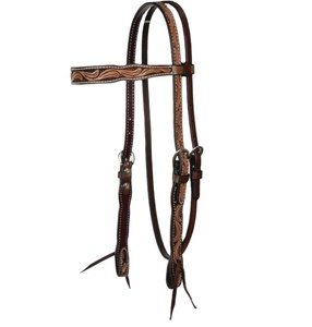 Cabecera occidental de diseño personalizado de calidad superior para caballo tallado a mano y con precio - Product Image 1