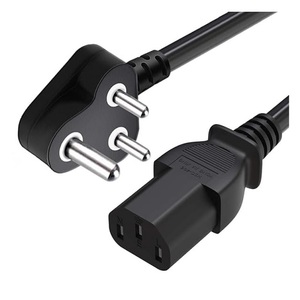 Cable de Alimentación OASIS con Enchufe Indio IEC/BIS de 2 y 3 Pines para Electrónica de Consumo, Certificado ISI, Material de PVC, Longitud Personalizada (Negro) - Product Image 1