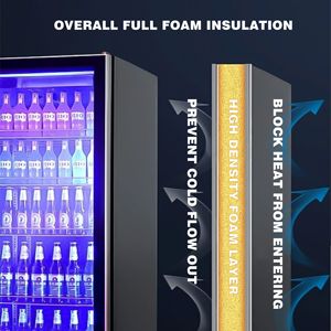 Thẳng đứng trưng bày bia và đồ uống tủ lạnh cửa kính với đèn LED - Product Image 4