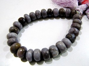 Perles d'agate naturelle lisse de couleur gris-violet, forme ronde, 11-12 mm - Product Image 3