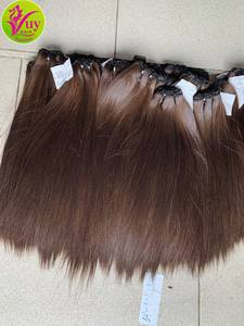 Extensions de cheveux humains bruns naturels 100 % vietnamiens, double trame, qualité Bone Straight, provenant d'un seul donneur, les meilleures extensions de cheveux naturels en gros - Product Image 1