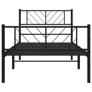 Cadre de lit simple en acier noir, design rectangulaire - Product Image 5