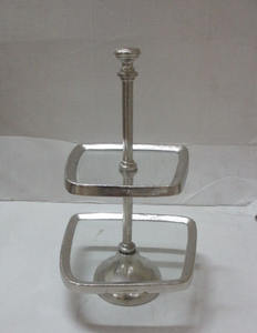 Support à gâteaux et pâtisseries en verre avec bordure métallique, accessoires de cuisine pour mariages, fêtes, présentoir à biscuits, outils à gâteaux - Product Image 3