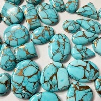 Lot de pierres précieuses cabochons en cuivre bleu ciel de 10-30 mm, haute qualité, formes variées, certifiées CMA, pour la fabrication de bijoux et d'échantillons