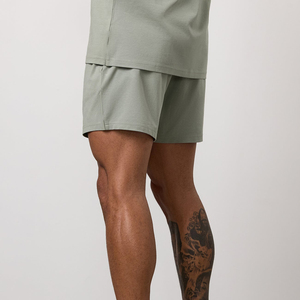 Shorts de sport pour homme 100% coton, avec cordon de serrage, tricotés, respirants, écologiques, séchage rapide, pour l'été, décontractés - Product Image 2