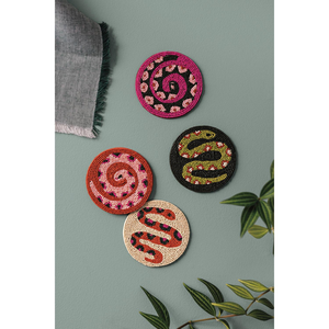 Posavasos de Lona Duradero con Cuentas, Tapete de Mesa Bordado con Cuentas de Semillas, Soporte para Tazas, Decoración Boho para el Hogar, Accesorio Personalizado para Bar, 300mm - Product Image 4