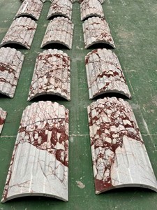 Revêtements de mosaïque en marbre onyx rouge moderne pour escaliers, 20x20mm, surface polie, résistants à l'eau, écologiques, pour usage hôtelier, intérieur - Product Image 4