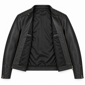 Veste de motard en cuir véritable pour homme STITCH MASTER PRO INDUSTRIES, avec logo personnalisé sur le devant, capuche, manteau d'hiver, vêtements d'extérieur - Product Image 3