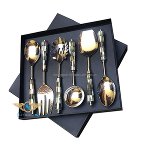 Juego de cubiertos con mango de nácar de alta calidad, 5 uds., con cabeza de acero inoxidable brillante, juego de cubiertos, alquiler de boda de lujo para casas - Product Image 6