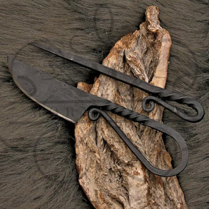 Couteau médiéval avec aiguille à découper et fourreau, forgé à la main, style Viking/Celtique - Product Image 6