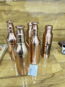 Botella de Agua de Cobre Puro, Botella para Beber Hecha a Mano, Cobre Sólido Estampado para Gimnasio, Hogar y Oficina - Product Image 4