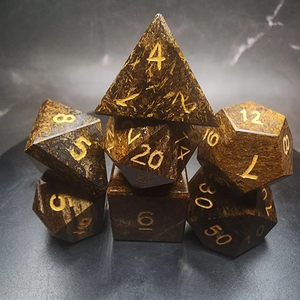 Dés en pierre de haute qualité, bronzite, cristal naturel, pierres de guérison Reiki, pierres gravées, ensemble de dés personnalisés, cristal Viking. - Product Image 3