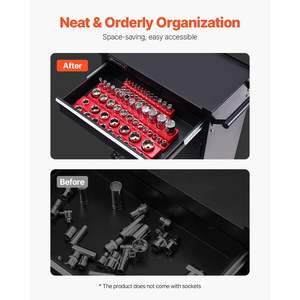 Set of 3 Red Magnetic <b>Socket</b> Trays <b>Organizer</b> for SAE Storage - Product Image 4