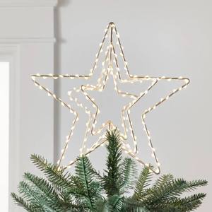 Handmade Wire Star Christmas <b>Tree</b> Topper Metal Frame Star <b>Tree</b> Top For <b>LED</b> Fairy <b>Lights</b> Glowing Xmas Holiday Home <b>Tree</b> Decor - Product Image 1