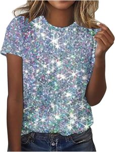 Camiseta Básica de Manga Corta con Decoración de Diamantes, Versión Coreana, Transpirable, Multicolor, de Alta Calidad - Product Image 2