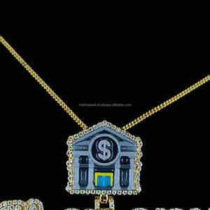 Personalizado Vvs Moissanite colgante Banco Diseño Fianza Letras personalizadas Fino 925 Plata sólida Moissanite Carta Colgante - Product Image 5