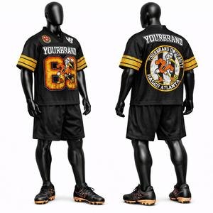 Conjunto de Camiseta y Pantalones Cortos de Fútbol Americano de la Mejor Calidad, Uniforme Deportivo Transpirable, Ropa de Equipo Personalizada para Entrenamientos y Partidos - Product Image 4