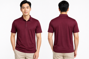 Polo en tricot blanc pour homme 100% polyester, léger, respirant, coupe classique - Product Image 6