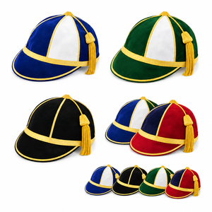 Gorras de Honor Estilo Inglés con Borla, Unisex, para Adultos, en Azul, Verde, Negro, Rojo, Blanco y Dorado, 56-58 cm - Product Image 1