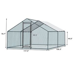 Pollaio Grande in Metallo 13 x 10 piedi con Copertura Impermeabile, Gabbia per Polli e Galline, Recinto per Conigli e Cani da Fattoria - Product Image 4