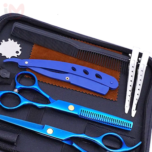 Professional Hair Styling Tools <b>Set</b> Blue Metal Scissors Comb Clipper Kit Durable <b>Barber</b> Salon Equipment - Product Image 2