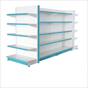Heavy Duty Double Sided Casual Indoor Corner Shelf <b>Display</b> <b>Rack</b> with 3-Tier Metal Shelves Pre-Assembled - Product Image 2