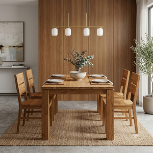 Table à manger rectangulaire Nesta 6 places en teck massif de haute qualité, design scandinave, meubles pour la maison, utilisation en restaurant - Product Image 4
