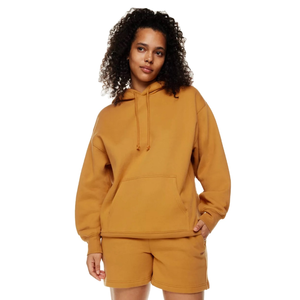 Solid Color Blank Hooded Sweatshirts Loose Long-sleeved <b>Top</b> Customized Extended Length Sweatshirts Hoodie - Product Image 1