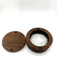 Wooden Salt Jar Premium Wooden Spice Jar with Lid Decorative Seasoning Holder <b>for</b> Salt Sugar Herbs and Everyday <b>Kitchen</b> Use - Product Image 2