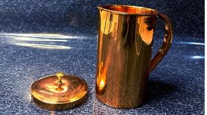 Copper <b>jug</b> set for premium daily <b>drinking</b> experience water metal set with glasses durable reusable kitchen drinkware - Product Image 2