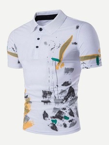 T-shirts en coton décontractés pour hommes avec logo personnalisé, coupe ample et manches courtes, design polo, à prix abordable - Product Image 2