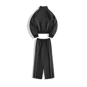 Ensemble deux pièces pour homme, tenue de sport et de loisirs d'extérieur, style punk américain, streetwear unisexe, veste et pantalon large style hip-hop - Product Image 4