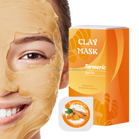 Vente en gros, masque pour le visage, soins de la peau, extrait de plante blanchissante biologique, vitamine C, utilisation du visage, masque de boue de Turmeric coréen hydratant