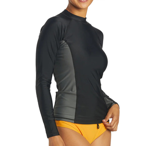 Gym And Fitness Wear <b>Women</b> <b>Compression</b> Shirts Polyester Spandex Material Made Stretchable Rash Guards for Girls - Product Image 3