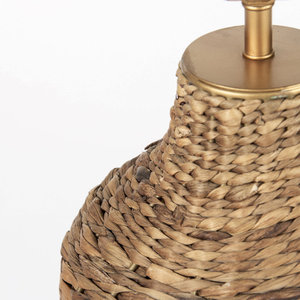 Lampe de table rustique en bois et osier Accent d'éclairage naturel Produit artisanal artisanal - Product Image 6