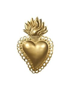 Caja de Metal con Acabado Dorado Antiguo para Sagrado Corazón, Sagrado Corazón para Decoración de Iglesia y Hogar - Product Image 1