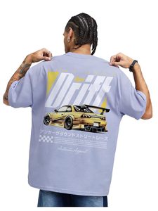 Camiseta estampada gráfica para hombre, azul claro, manga corta, cuello redondo, corte regular, informal, de jersey, a precio económico, de alta calidad - Product Image 3